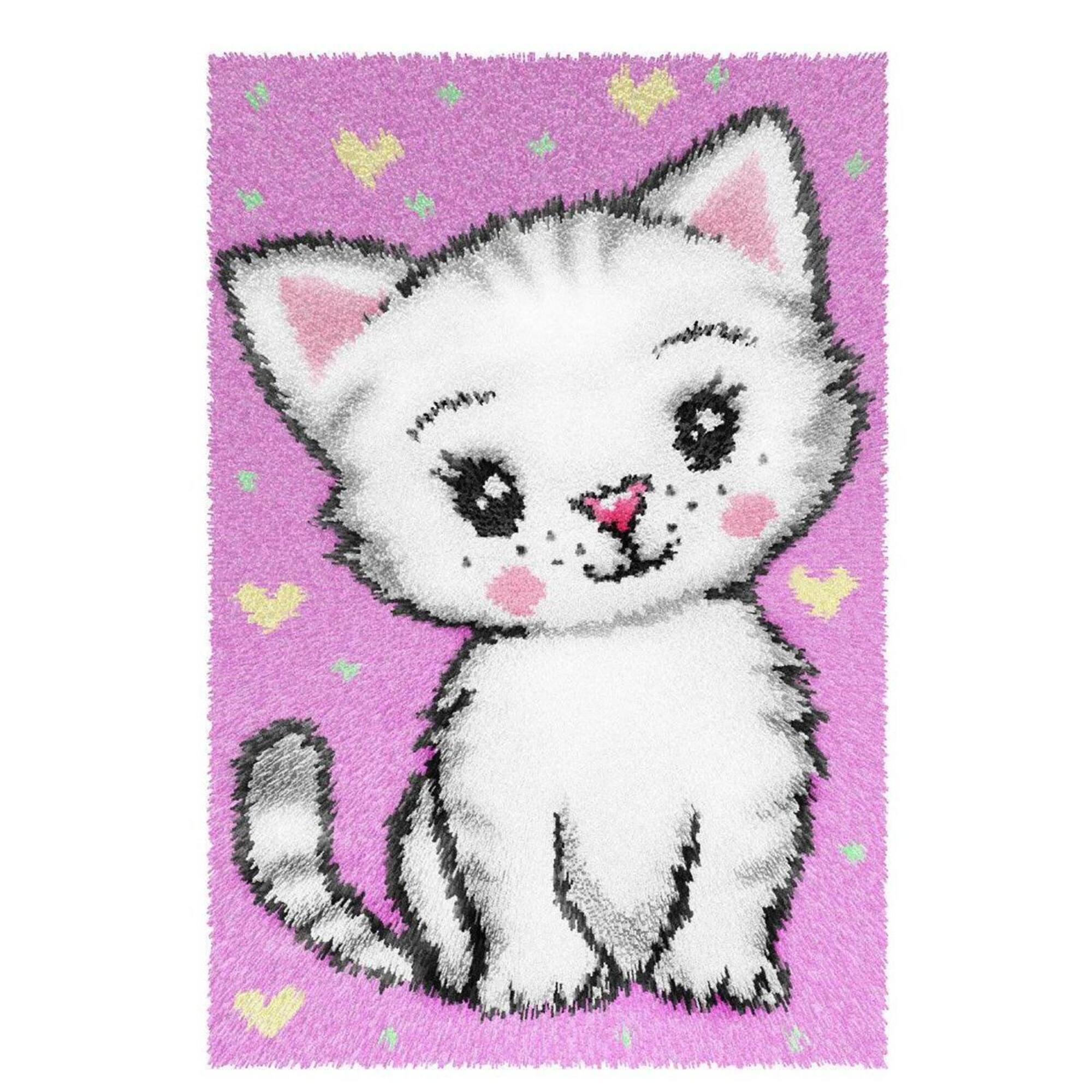 Orchidea Kitty Latch-Hook Rug Kit